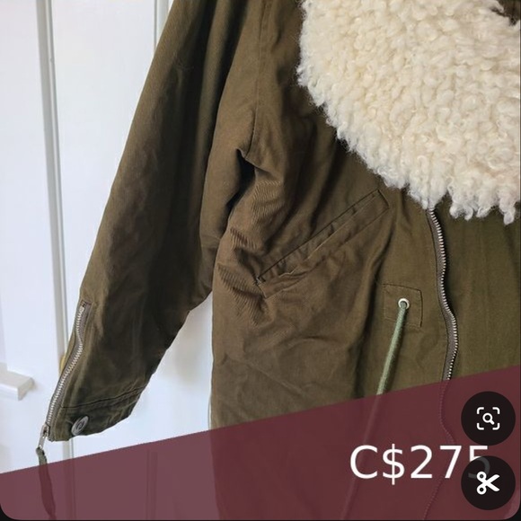 ✨Host Pick✨The DIUDIU Room Oversized Olive Green Sherpa Coat Size Small - Picture 3 of 14